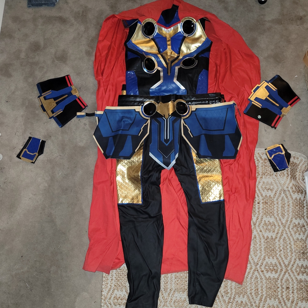 Adult Thor Love And Thunder Costume with Cape - Red, Blue, Gold